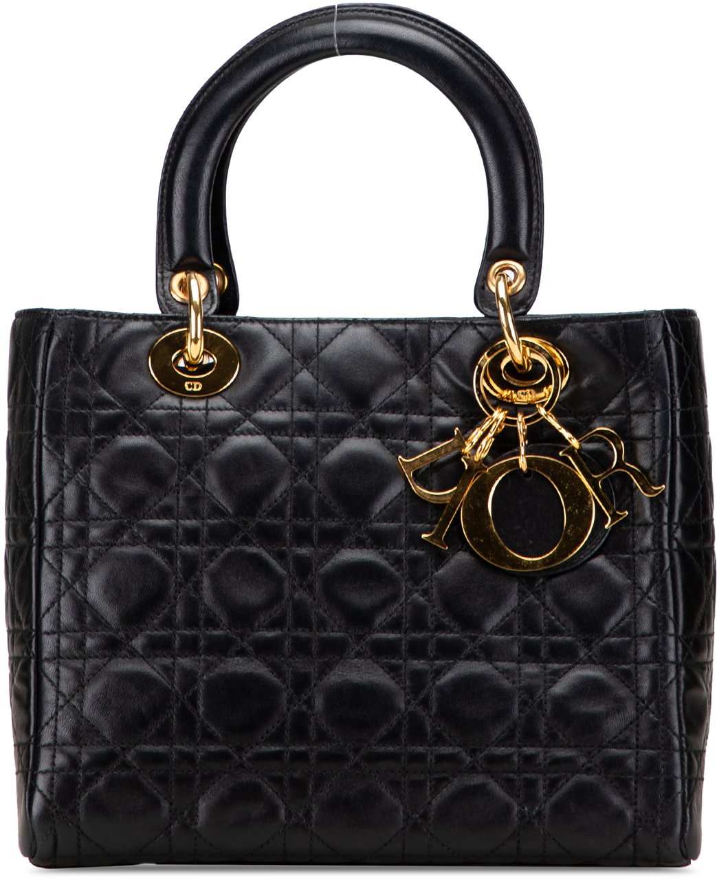 Dior Medium Lambskin Cannage Lady Dior Zwart