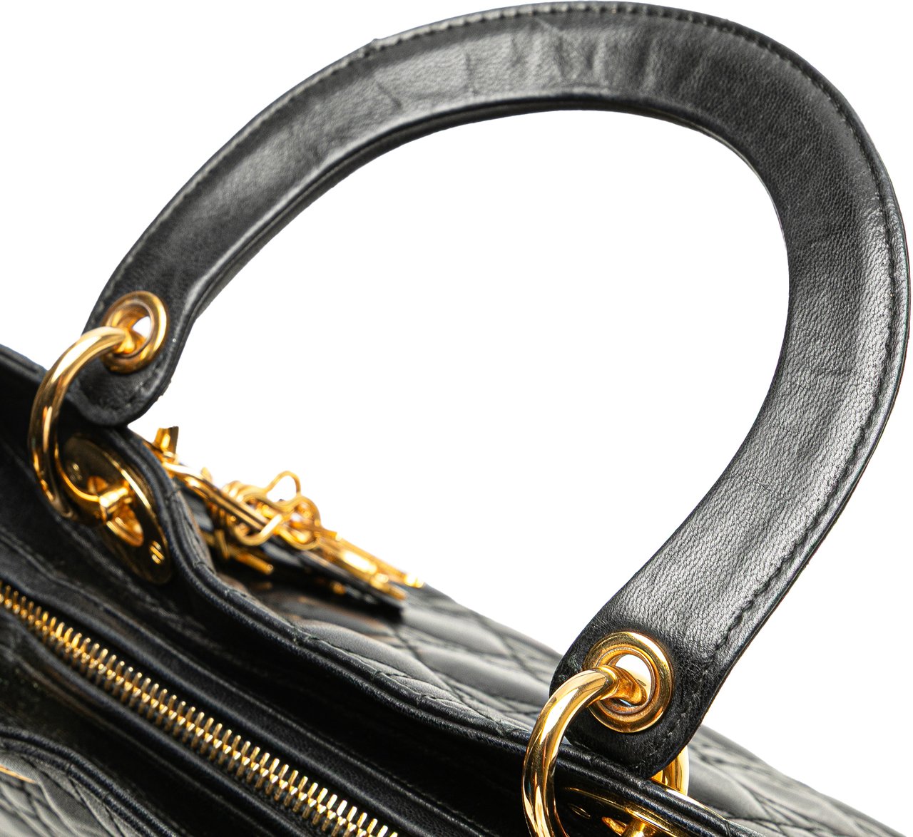 Dior Medium Lambskin Cannage Lady Dior Zwart