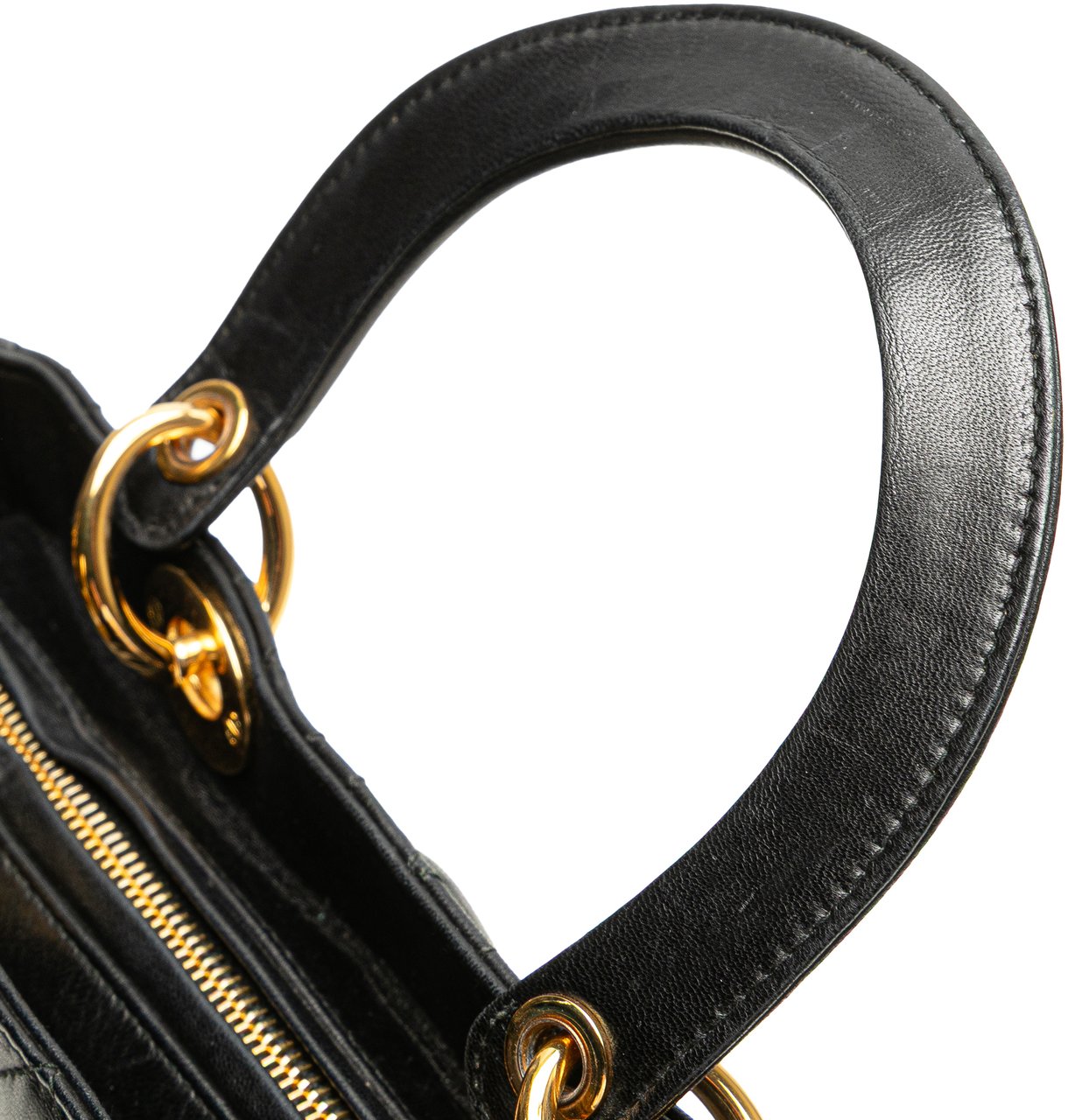 Dior Medium Lambskin Cannage Lady Dior Zwart