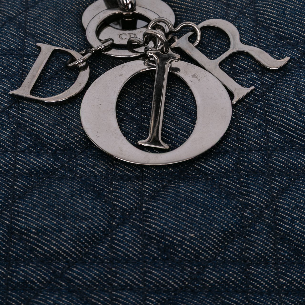 Dior Large Denim Cannage Lady Dior Blauw