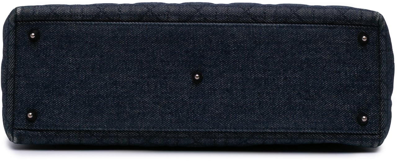 Dior Large Denim Cannage Lady Dior Blauw
