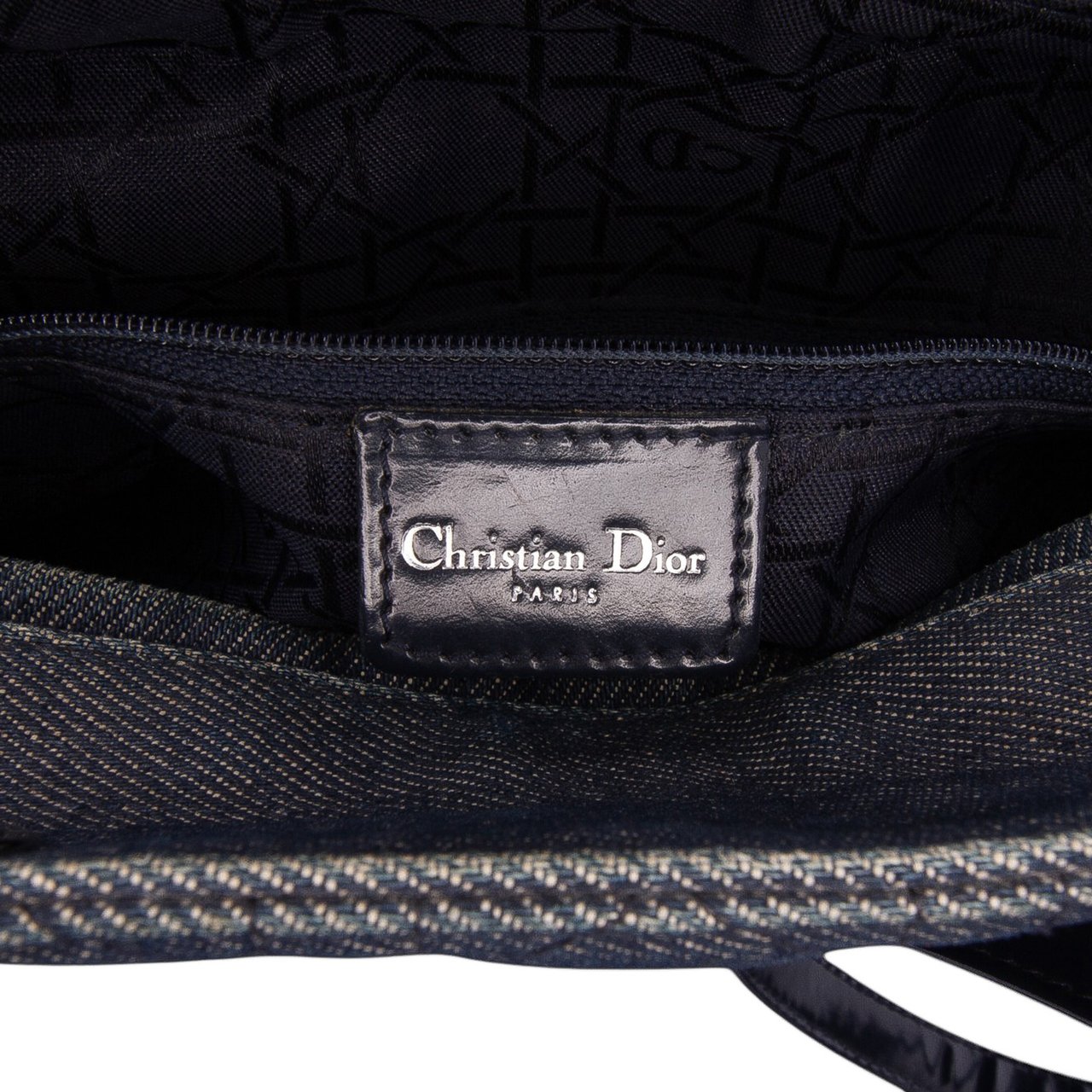 Dior Large Denim Cannage Lady Dior Blauw