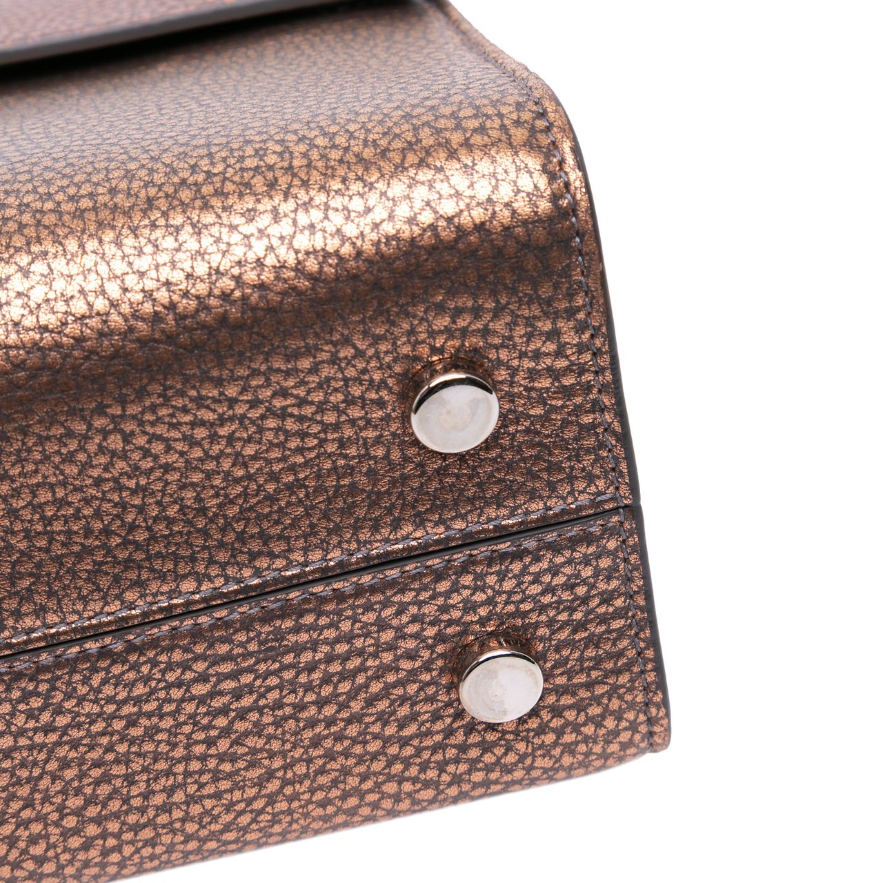 Dior Mini Metallic Grained Calfskin Diorever Satchel Bruin