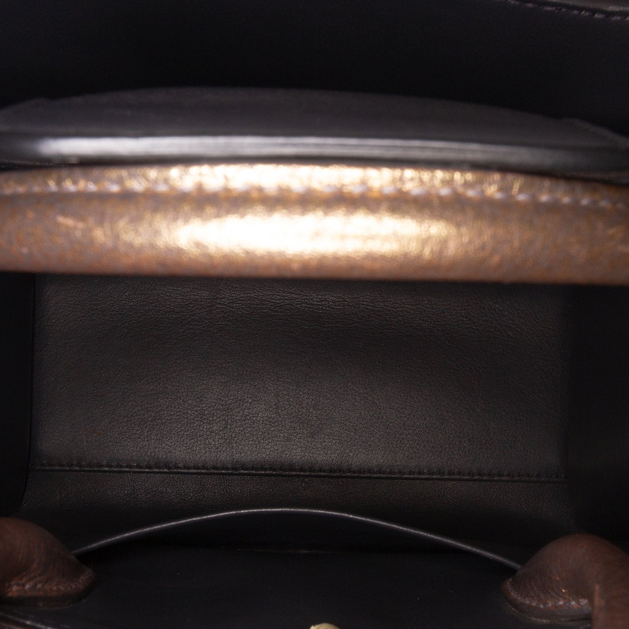 Dior Mini Metallic Grained Calfskin Diorever Satchel Bruin