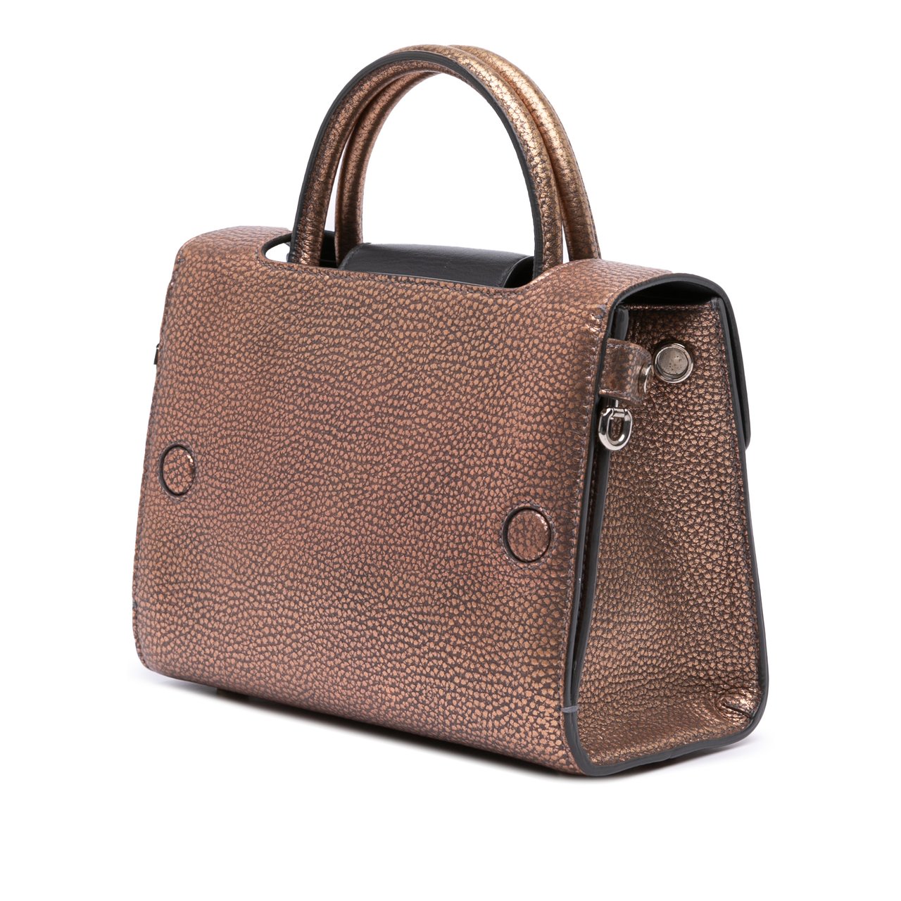 Dior Mini Metallic Grained Calfskin Diorever Satchel Bruin