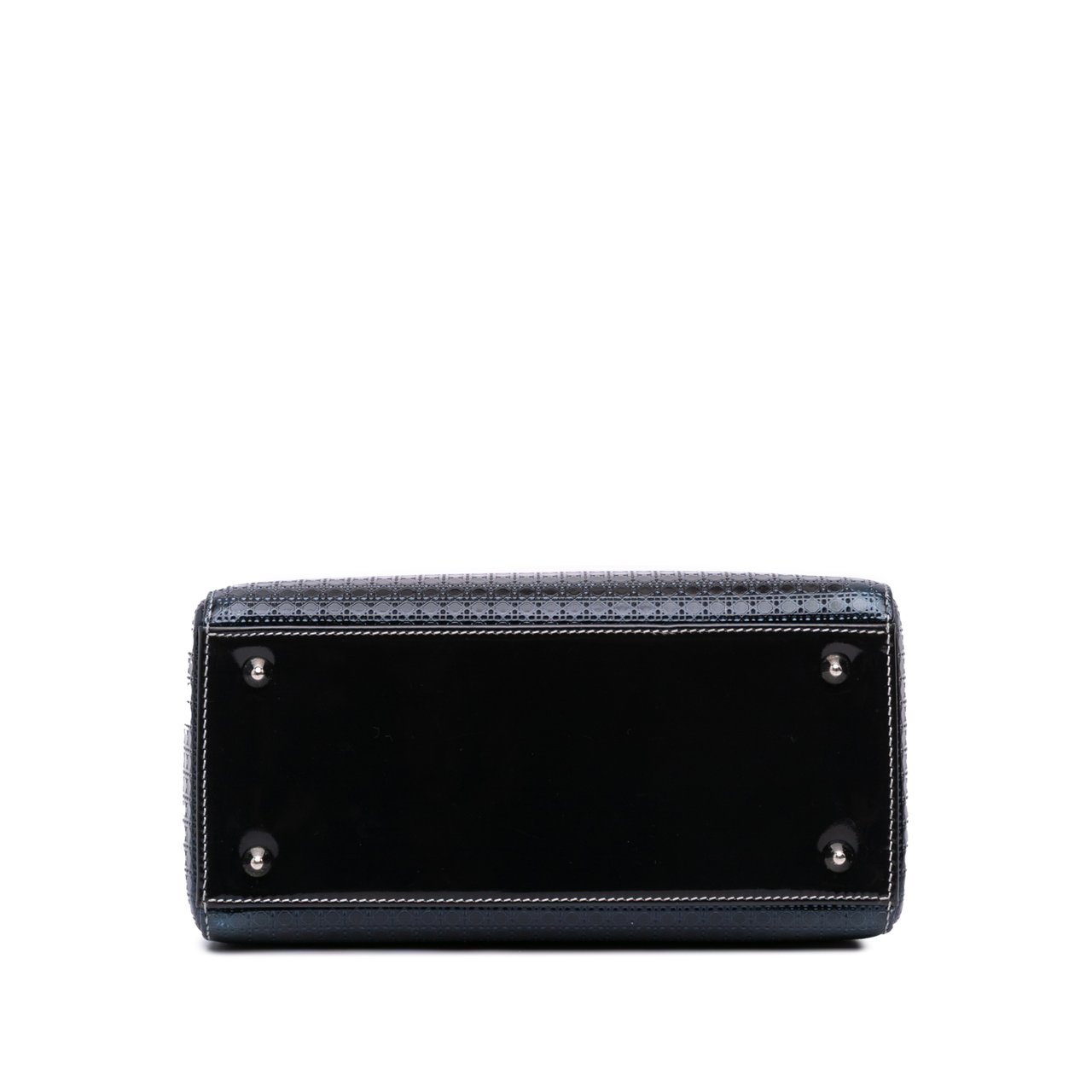 Dior Medium Ombre Metallic Patent Microcannage Lady Dior Zilver