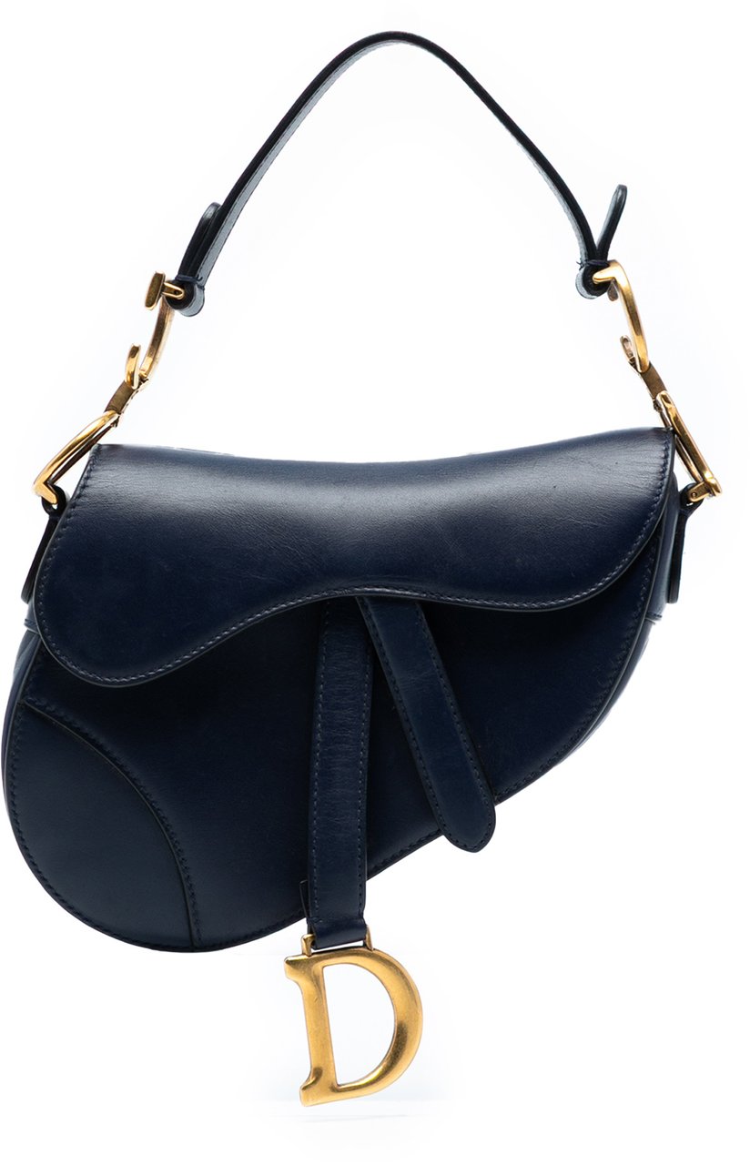 Dior Mini Smooth Calfskin Saddle Bag Blauw