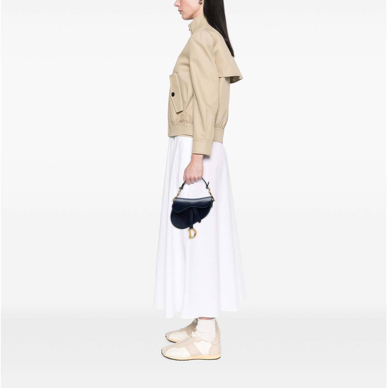 Dior Mini Smooth Calfskin Saddle Bag Blauw