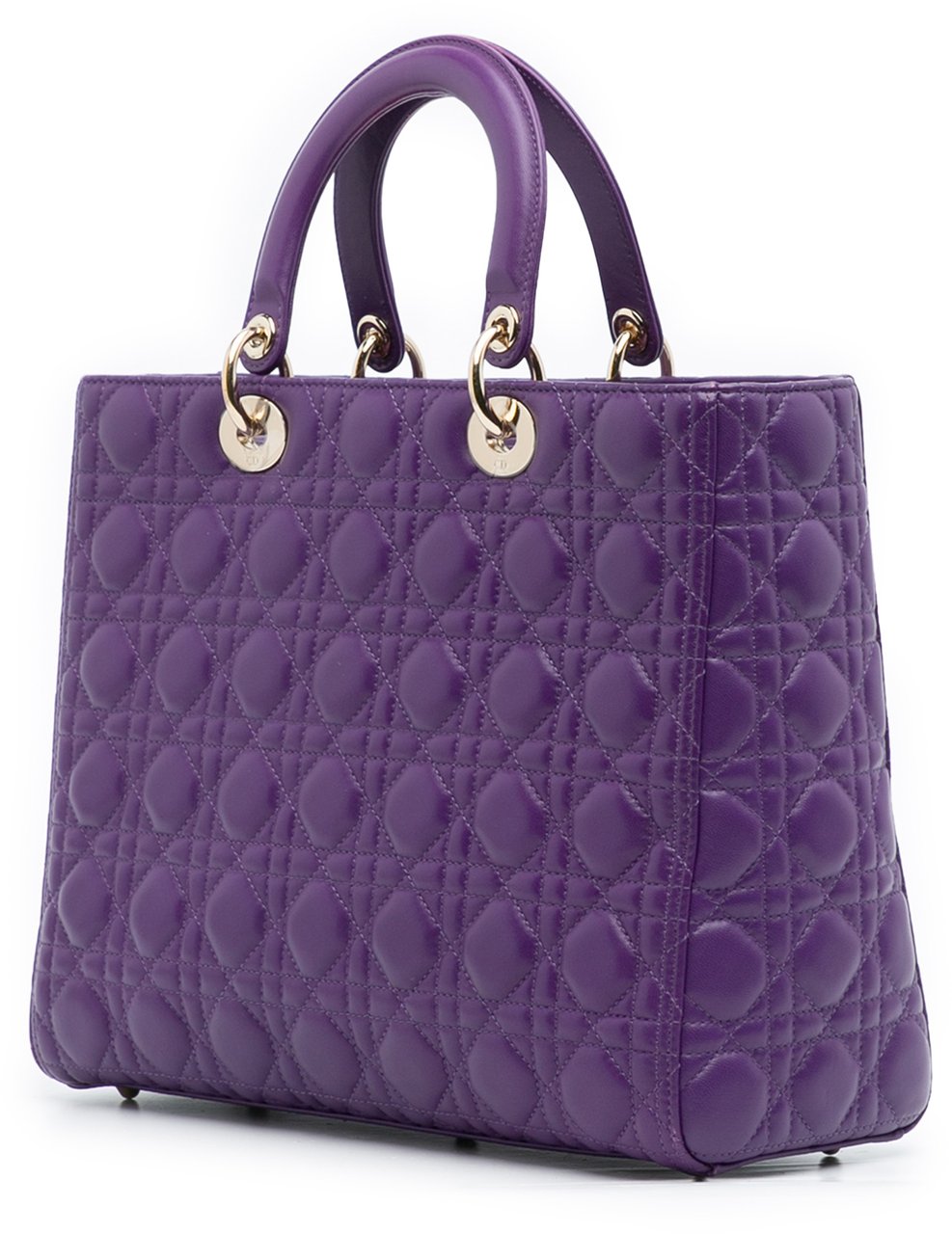 Dior Large Lambskin Cannage Lady Dior Paars