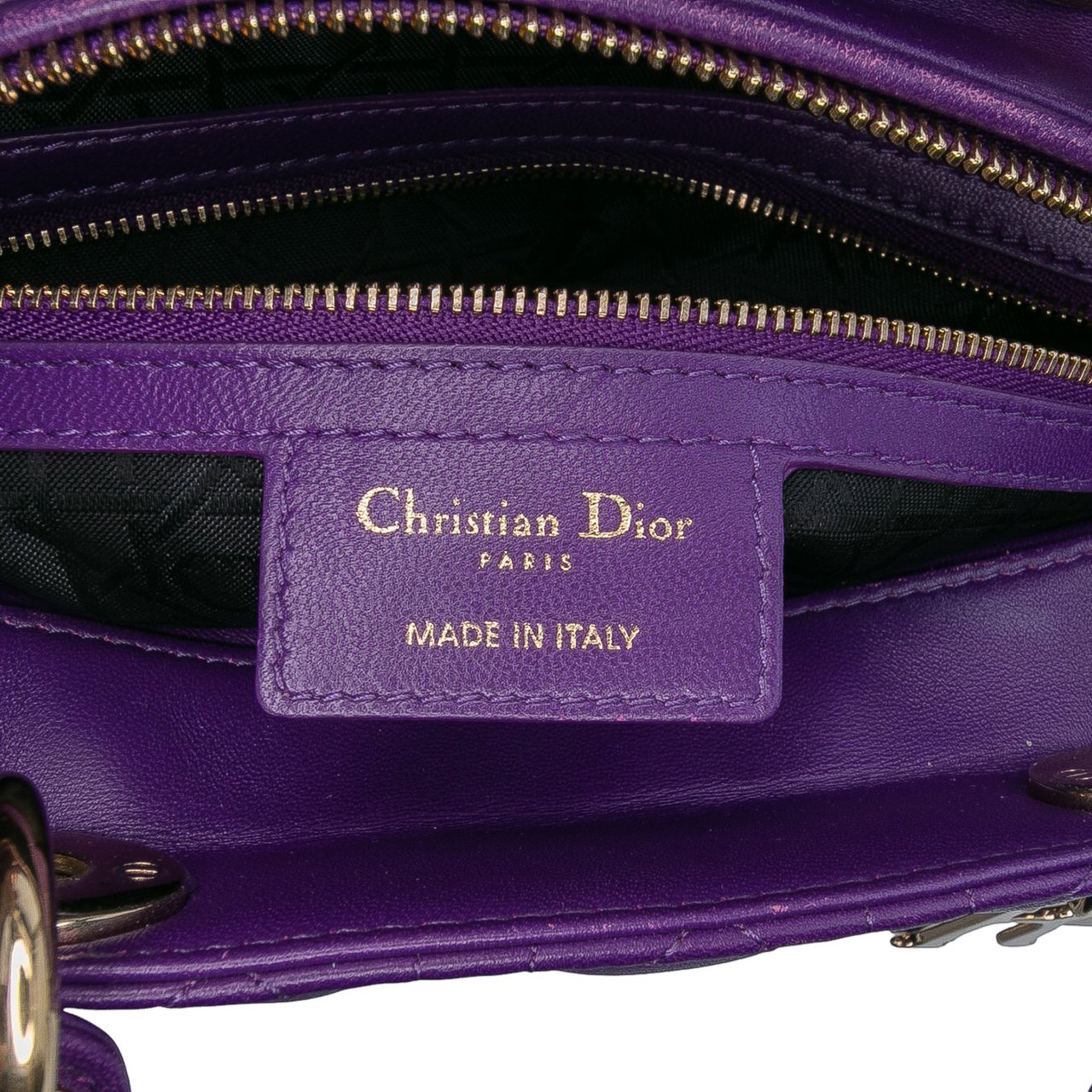 Dior Large Lambskin Cannage Lady Dior Paars