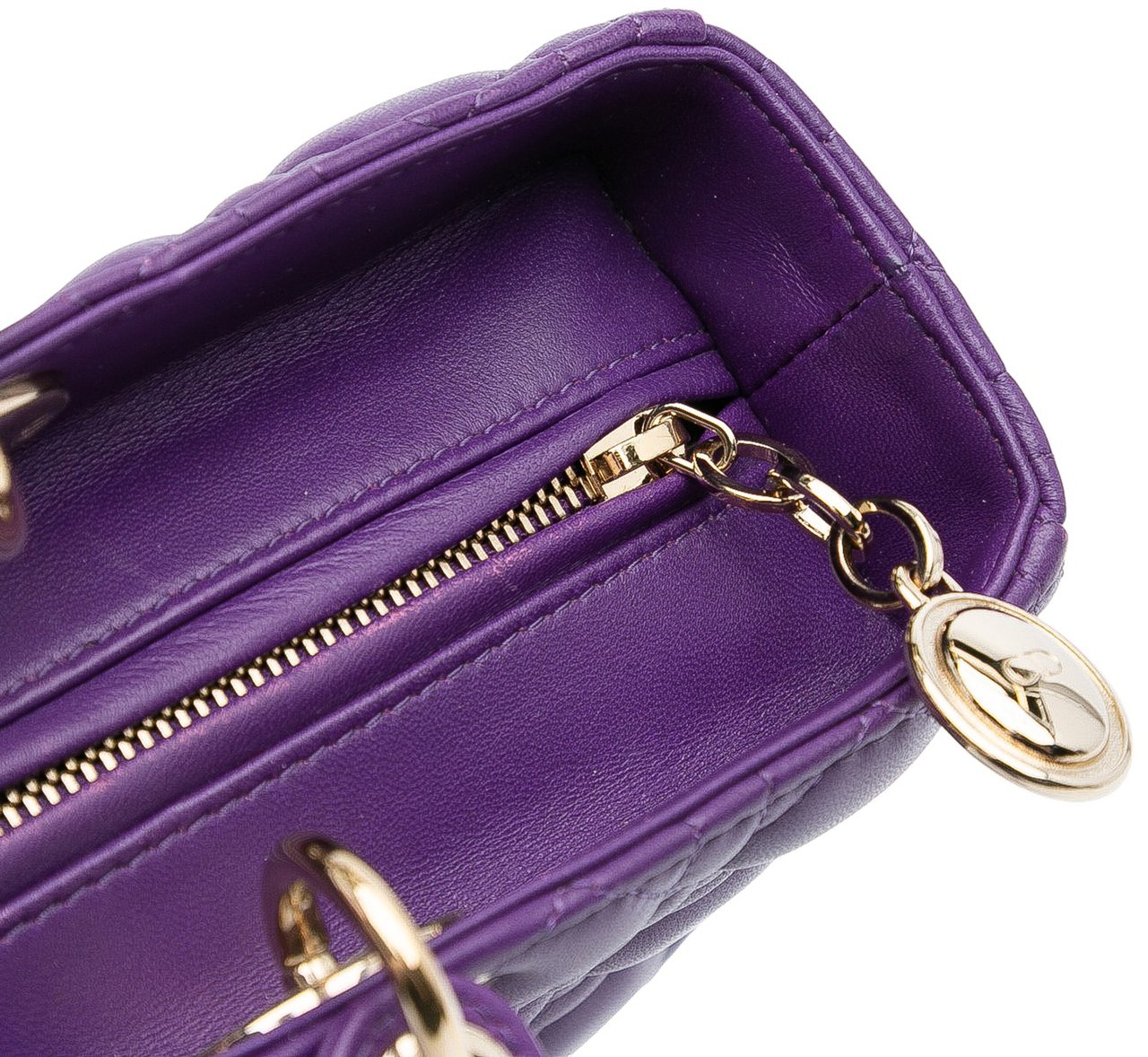 Dior Large Lambskin Cannage Lady Dior Paars
