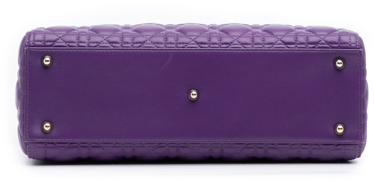 Dior Large Lambskin Cannage Lady Dior Paars