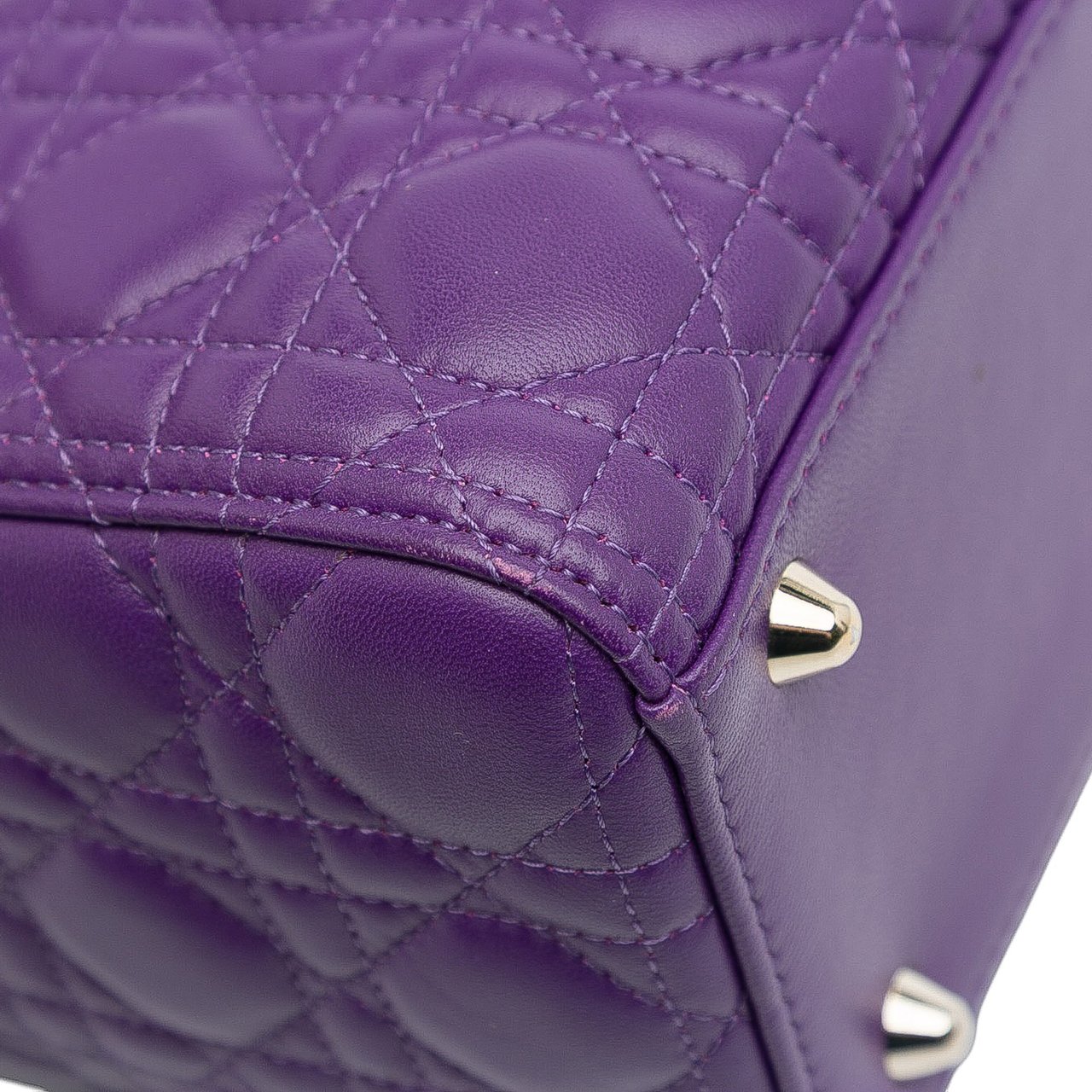 Dior Large Lambskin Cannage Lady Dior Paars