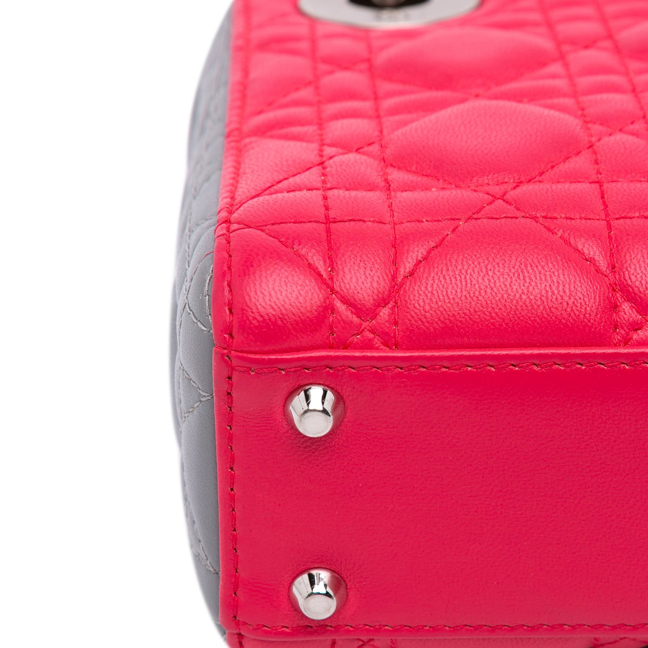 Dior Mini Tricolor Lambskin Cannage Lady Dior Roze