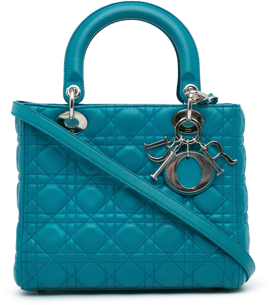Dior Medium Lambskin Cannage Lady Dior Blauw