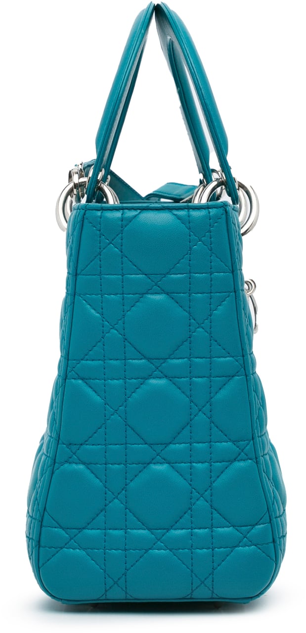 Dior Medium Lambskin Cannage Lady Dior Blauw
