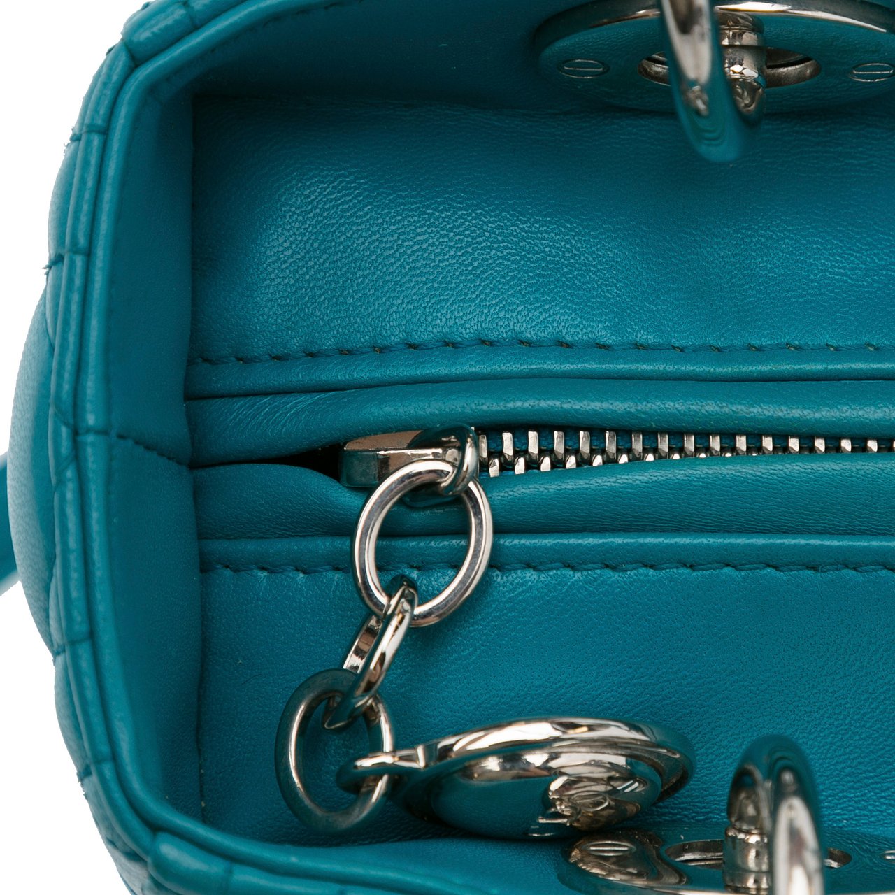 Dior Medium Lambskin Cannage Lady Dior Blauw