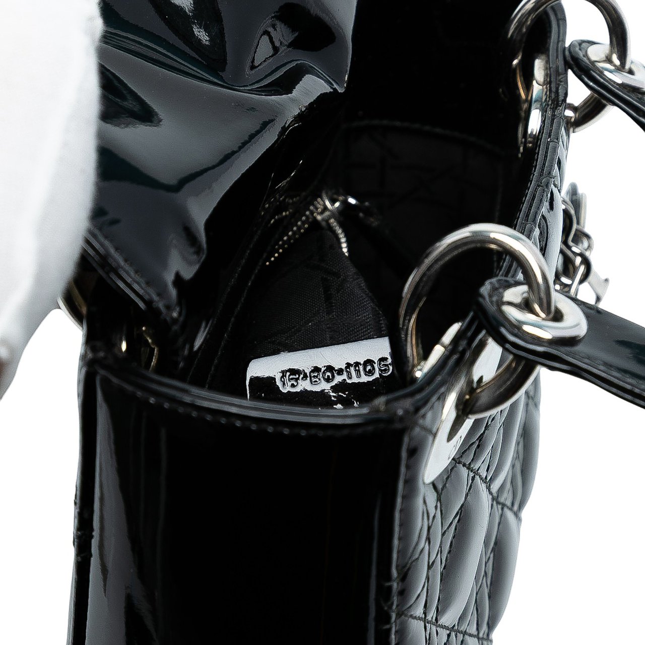 Dior Mini Patent Cannage Lady Dior Zwart