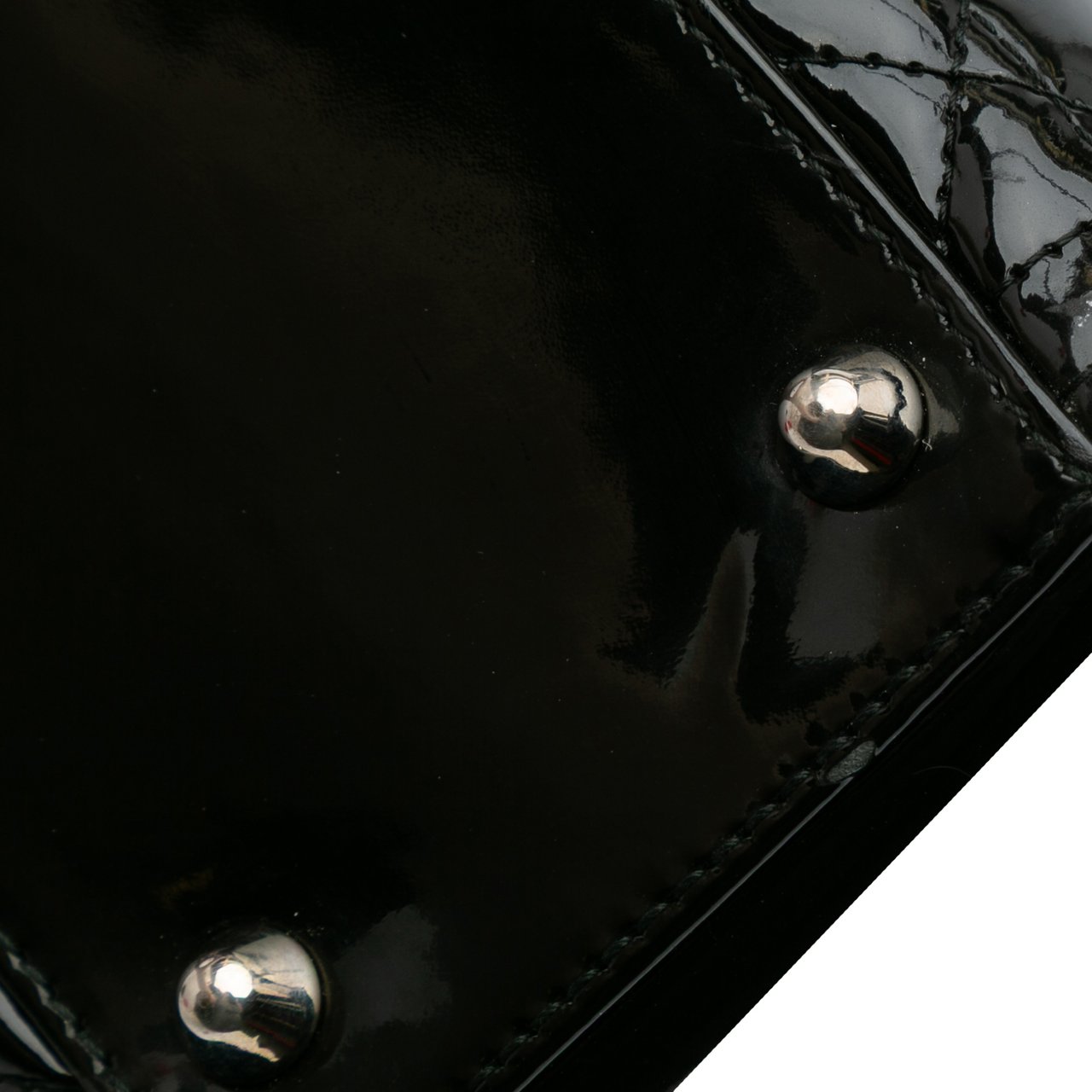 Dior Large Patent Cannage Lady Dior Zwart