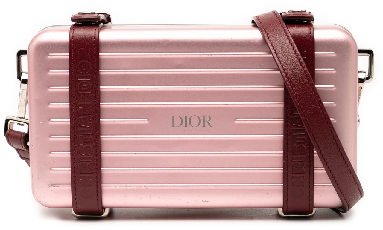 Dior Rimowa Aluminum Personal Clutch On Strap Roze