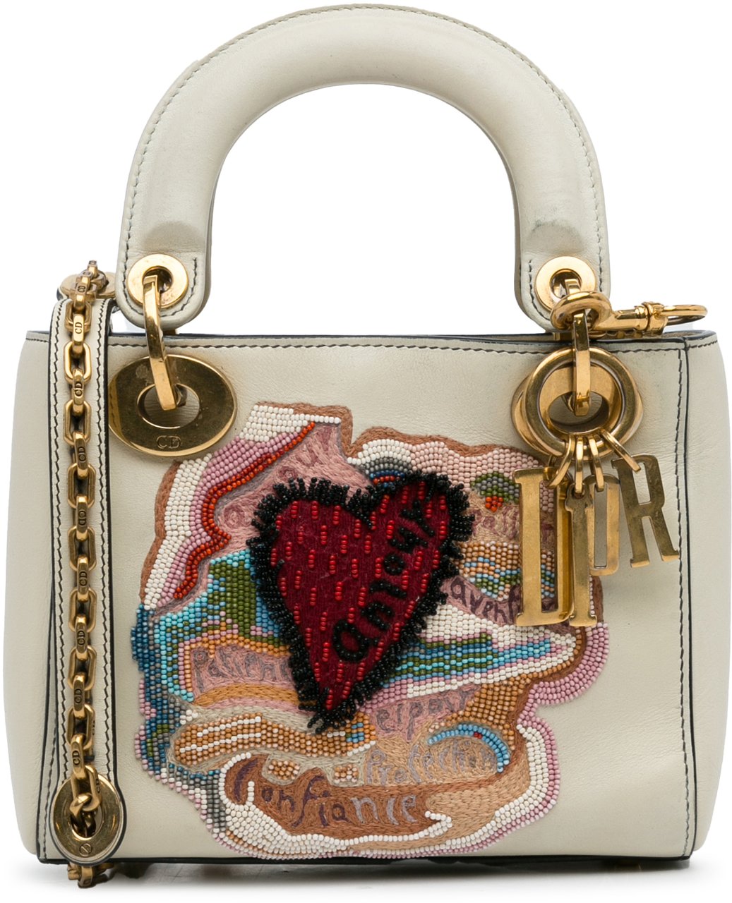 Dior Niki De Saint Phalle Mini Calfskin Dioramour Lady Dior Wit