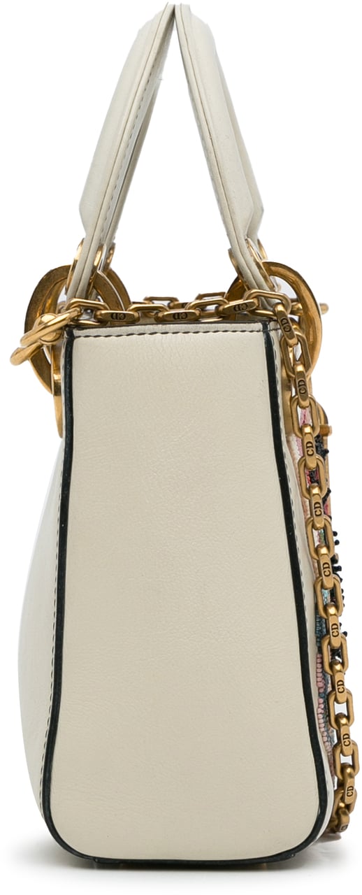 Dior Niki De Saint Phalle Mini Calfskin Dioramour Lady Dior Wit