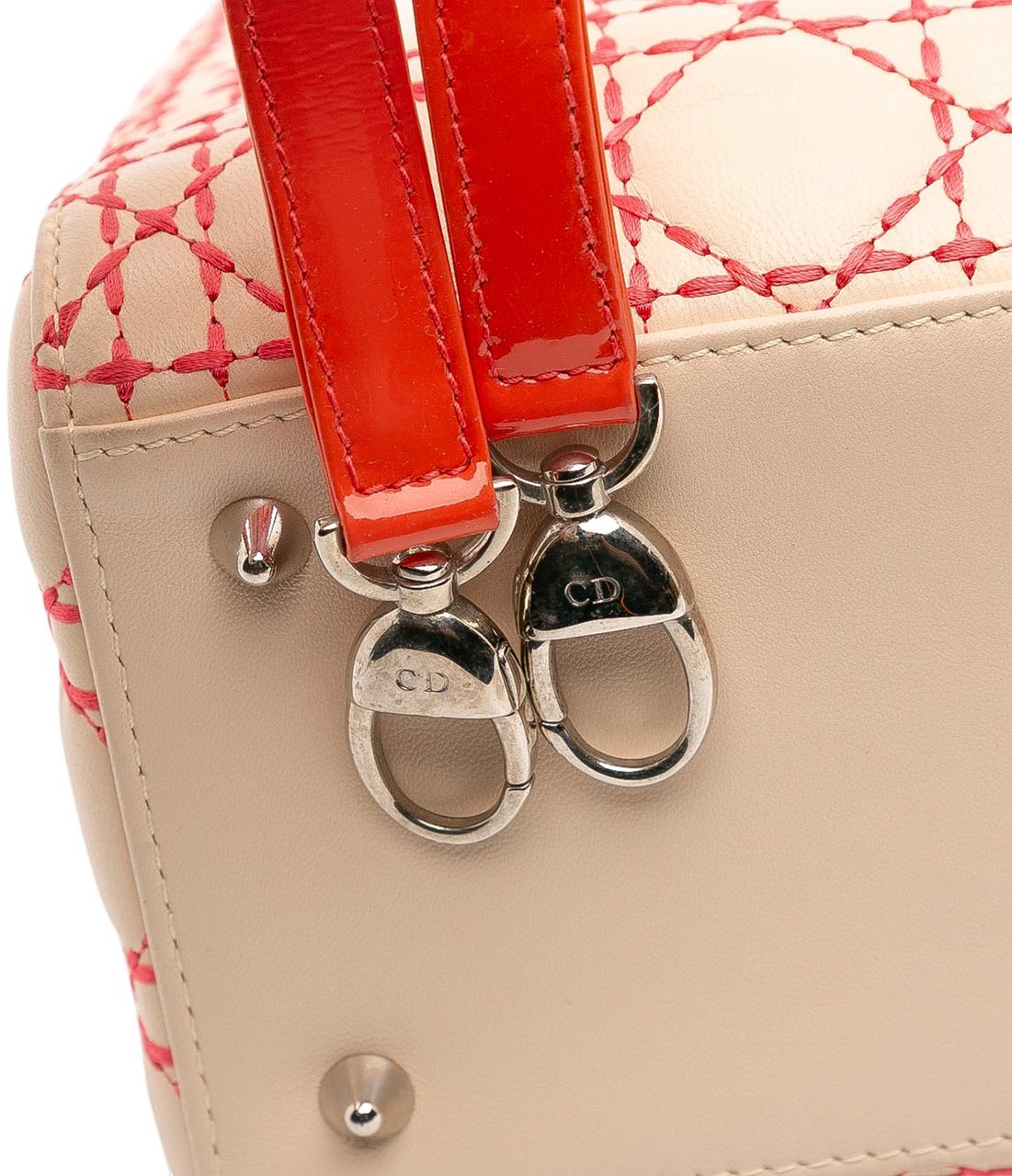 Dior Medium Lambskin Cannage Stitched Lady Dior Bruin