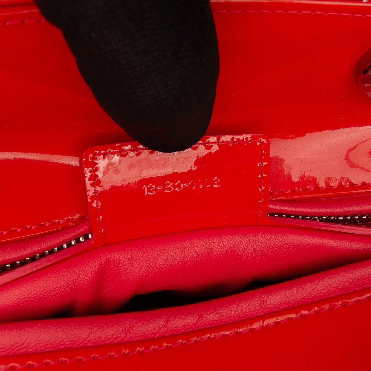 Dior Medium Lambskin Cannage Stitched Lady Dior Bruin