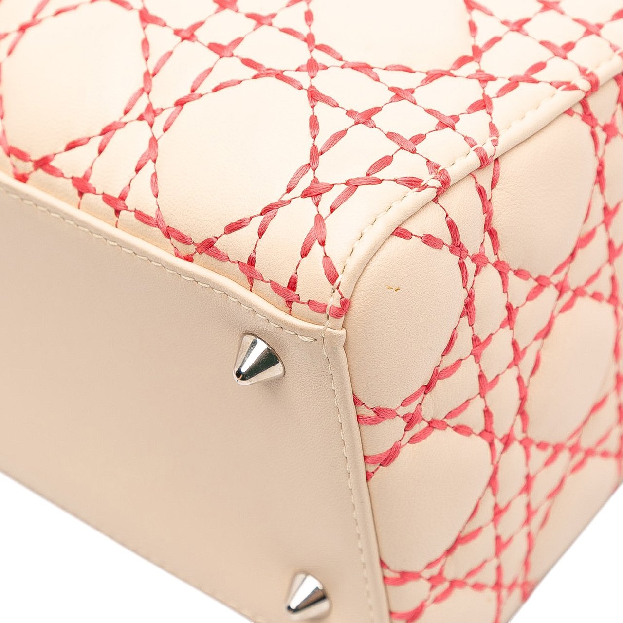 Dior Medium Lambskin Cannage Stitched Lady Dior Bruin