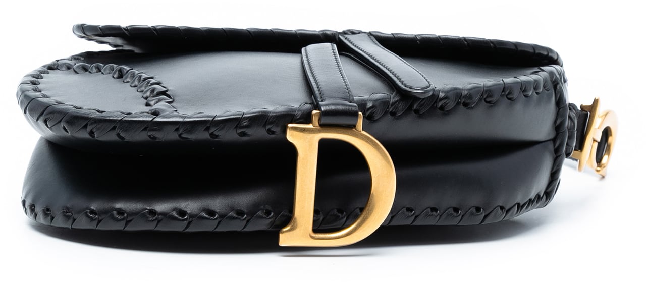 Dior Smooth Calfskin Braided Saddle Bag Zwart