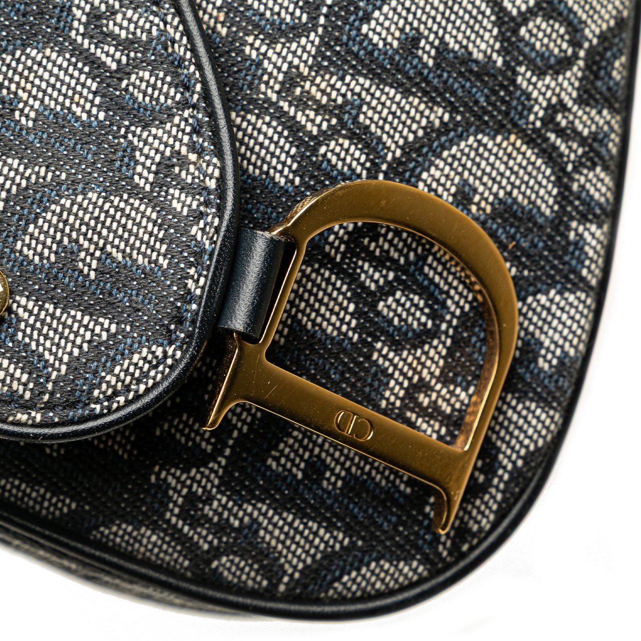 Dior Diorissimo Trotter Canvas Double Saddle Crossbody Blauw