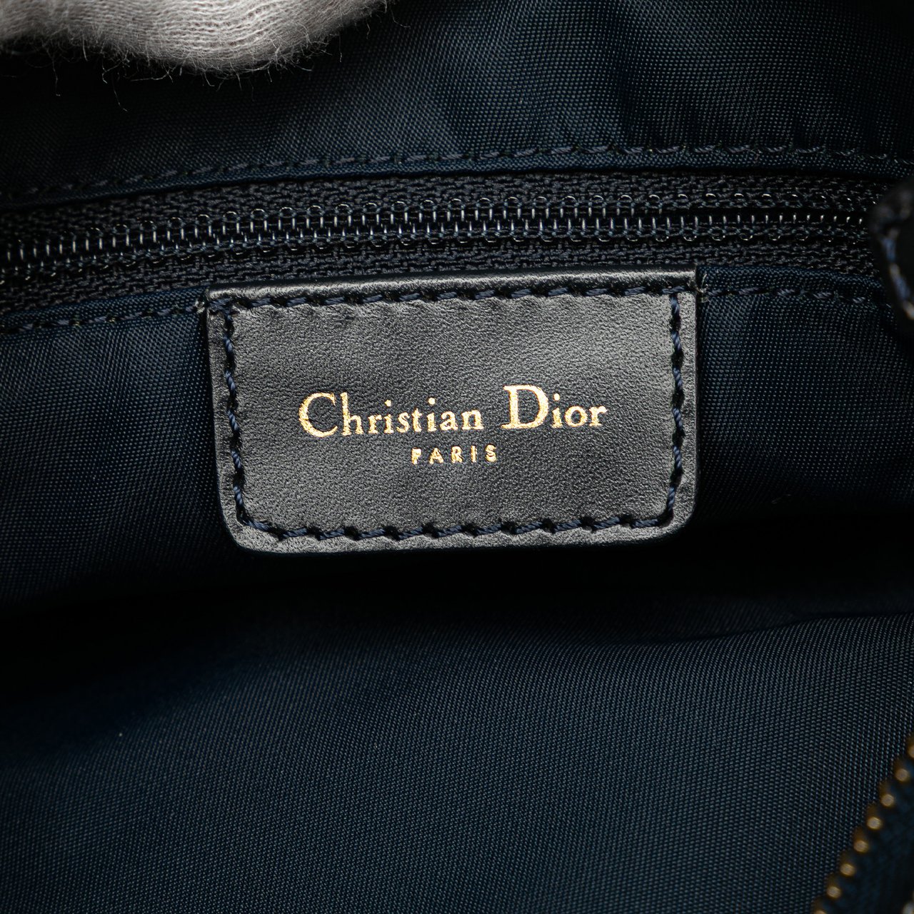 Dior Diorissimo Trotter Canvas Double Saddle Crossbody Blauw