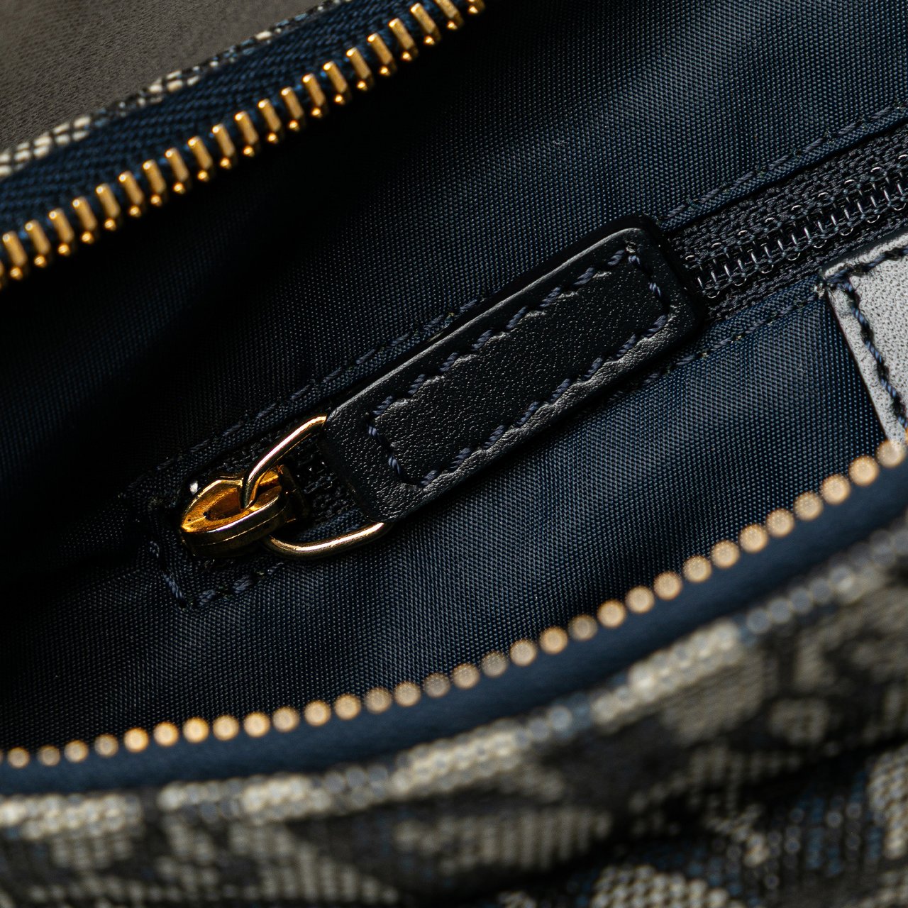 Dior Diorissimo Trotter Canvas Double Saddle Crossbody Blauw