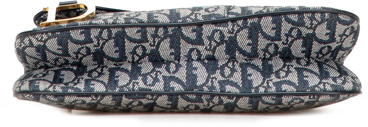 Dior Diorissimo Trotter Canvas Double Saddle Crossbody Blauw