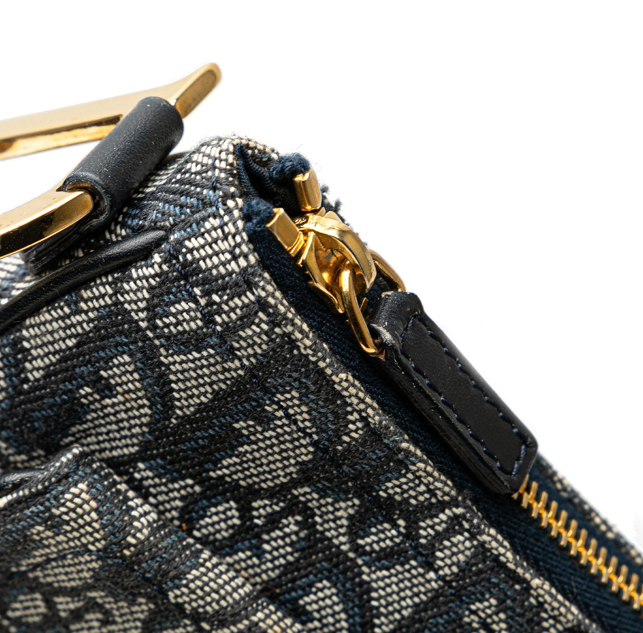 Dior Diorissimo Trotter Canvas Double Saddle Crossbody Blauw