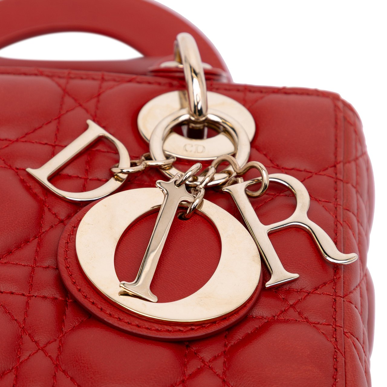 Dior Small Lambskin Cannage My ABCDior Lady Dior Rood