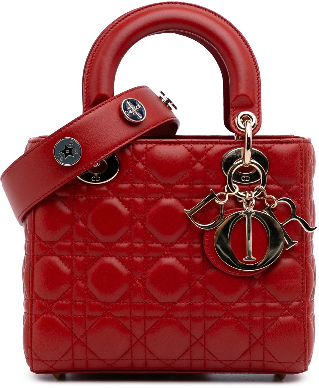 Dior Small Lambskin Cannage My ABCDior Lady Dior Rood