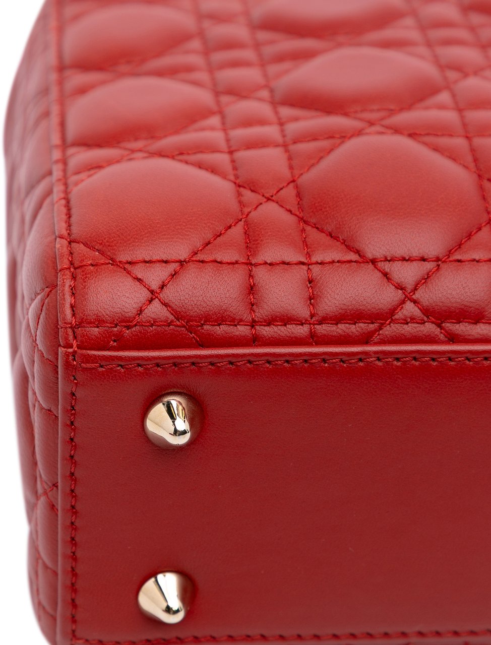 Dior Small Lambskin Cannage My ABCDior Lady Dior Rood