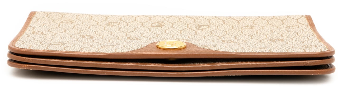 Dior Honeycomb Coated Canvas Chain Shoulder Bag Bruin