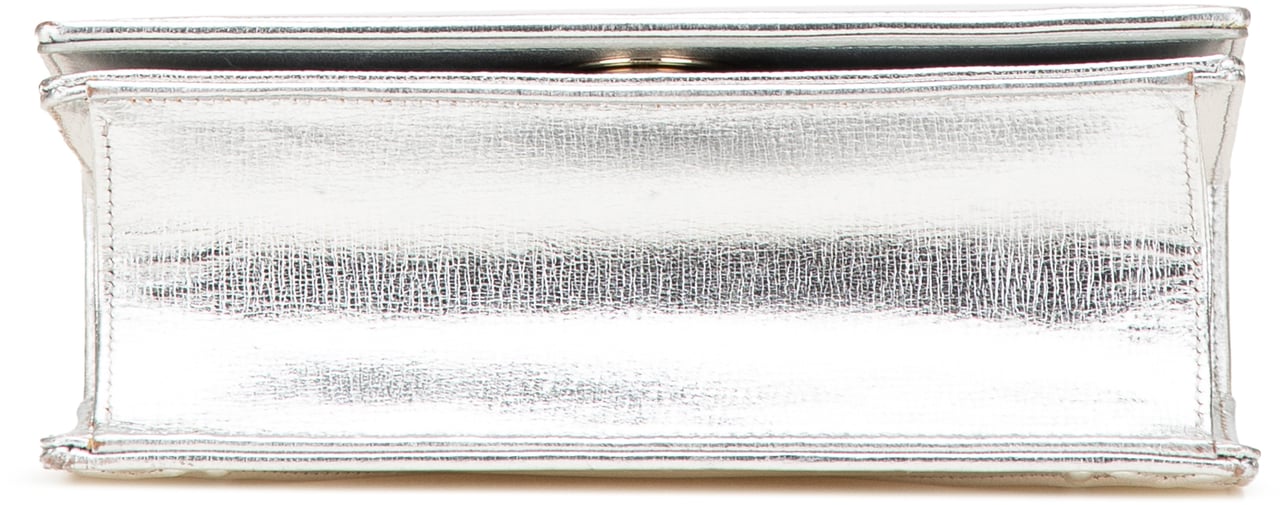 Dior Small Metallic Grained Calfskin Diorama Flap Zilver