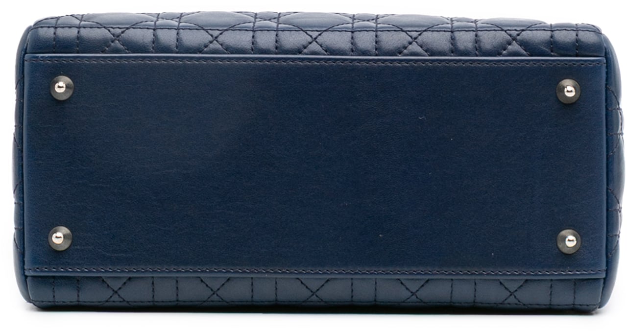 Dior Medium Lambskin Cannage Lady Dior Blauw