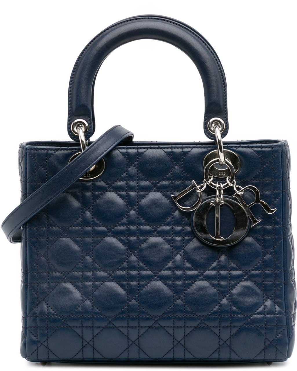 Dior Medium Lambskin Cannage Lady Dior Blauw