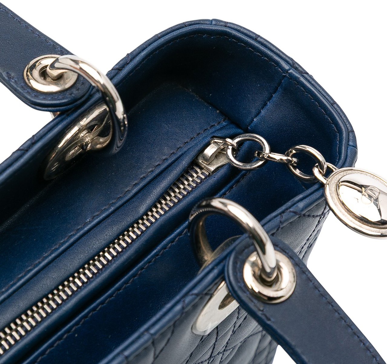 Dior Medium Lambskin Cannage Lady Dior Blauw