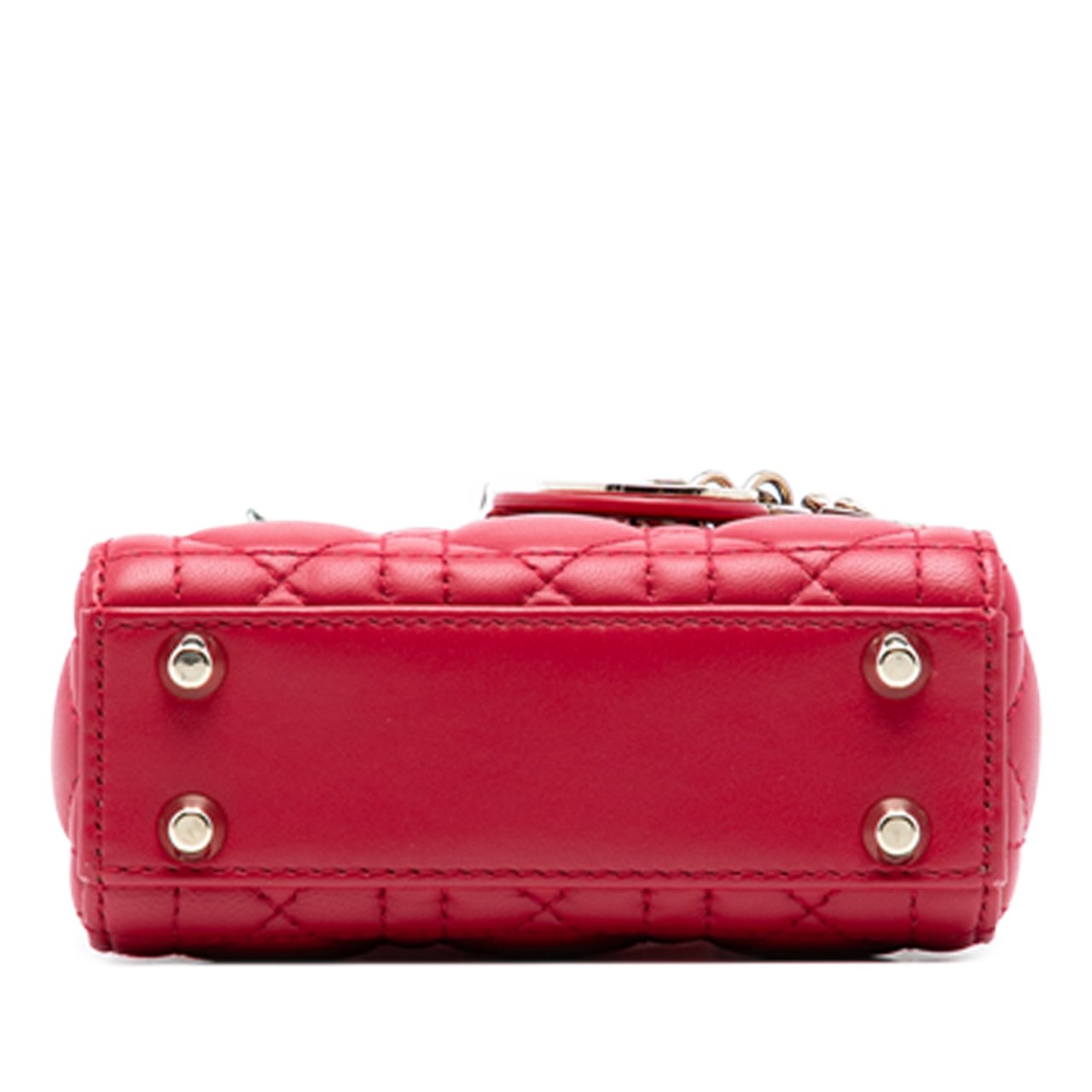 Dior Micro Lambskin Cannage Lady Dior Rood