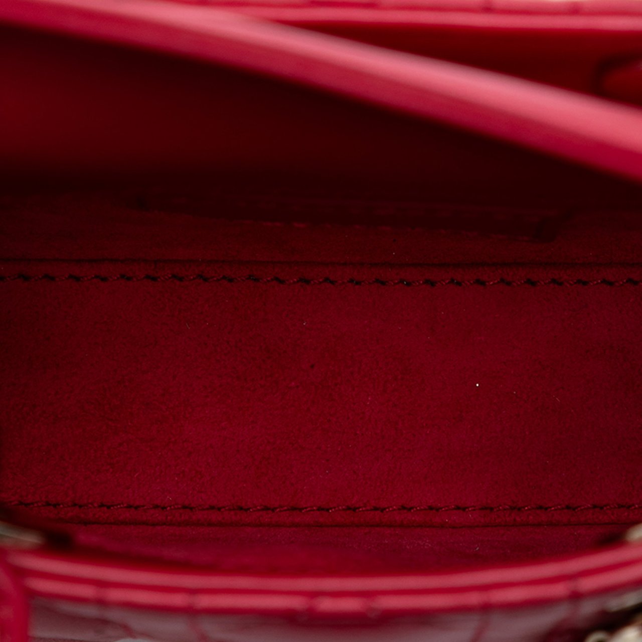 Dior Micro Lambskin Cannage Lady Dior Rood