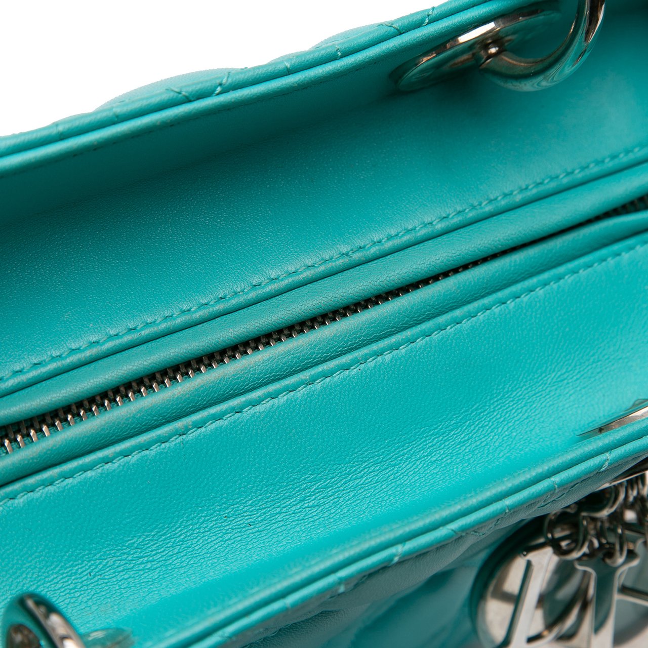Dior Medium Lambskin Cannage Lady Dior Blauw