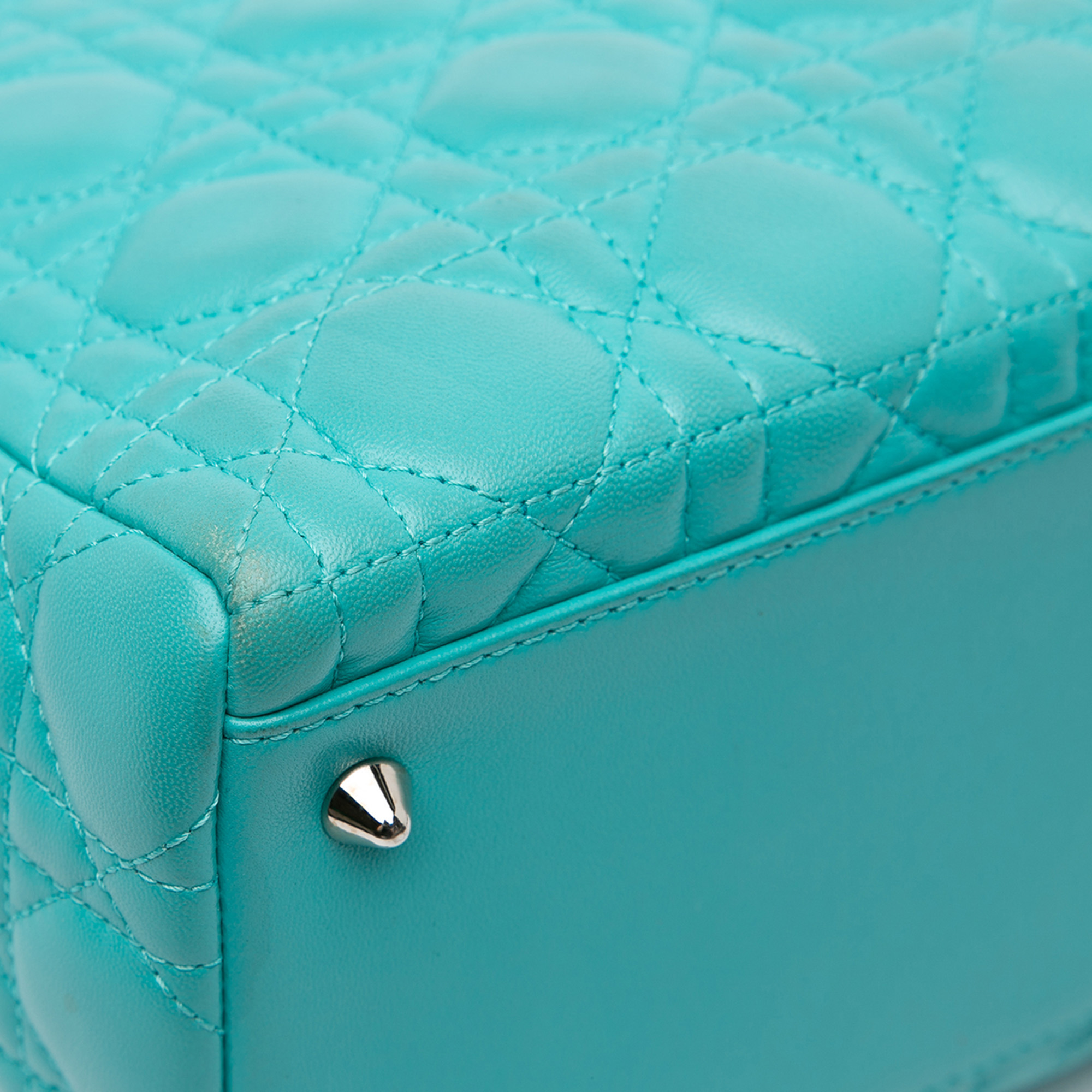 Dior Medium Lambskin Cannage Lady Dior Blauw