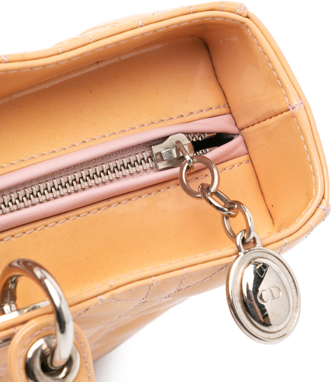 Dior Large Patent Cannage Lady Dior Bruin