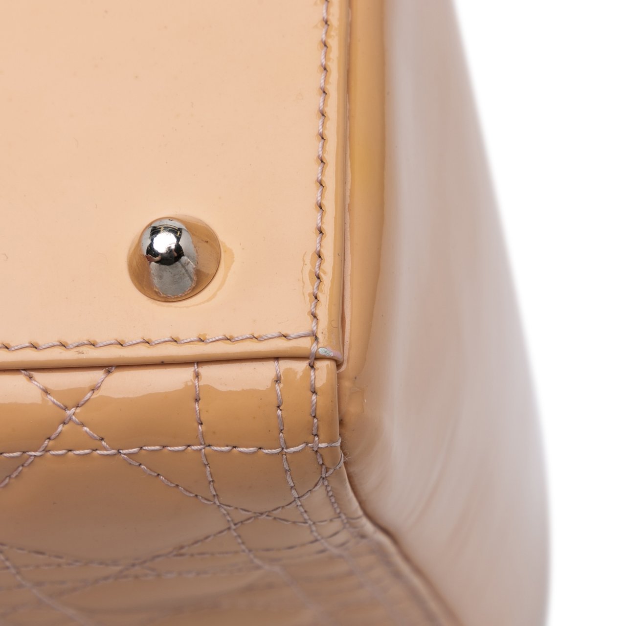 Dior Large Patent Cannage Lady Dior Bruin