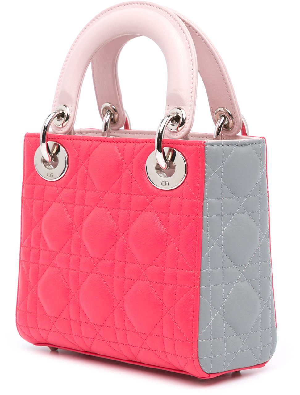 Dior Mini Tricolor Lambskin Cannage Lady Dior Roze